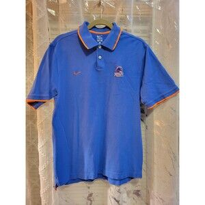 Boise State Broncos Polo Shirt Mens Large Orange Blue Nike Golf Football Rugby
